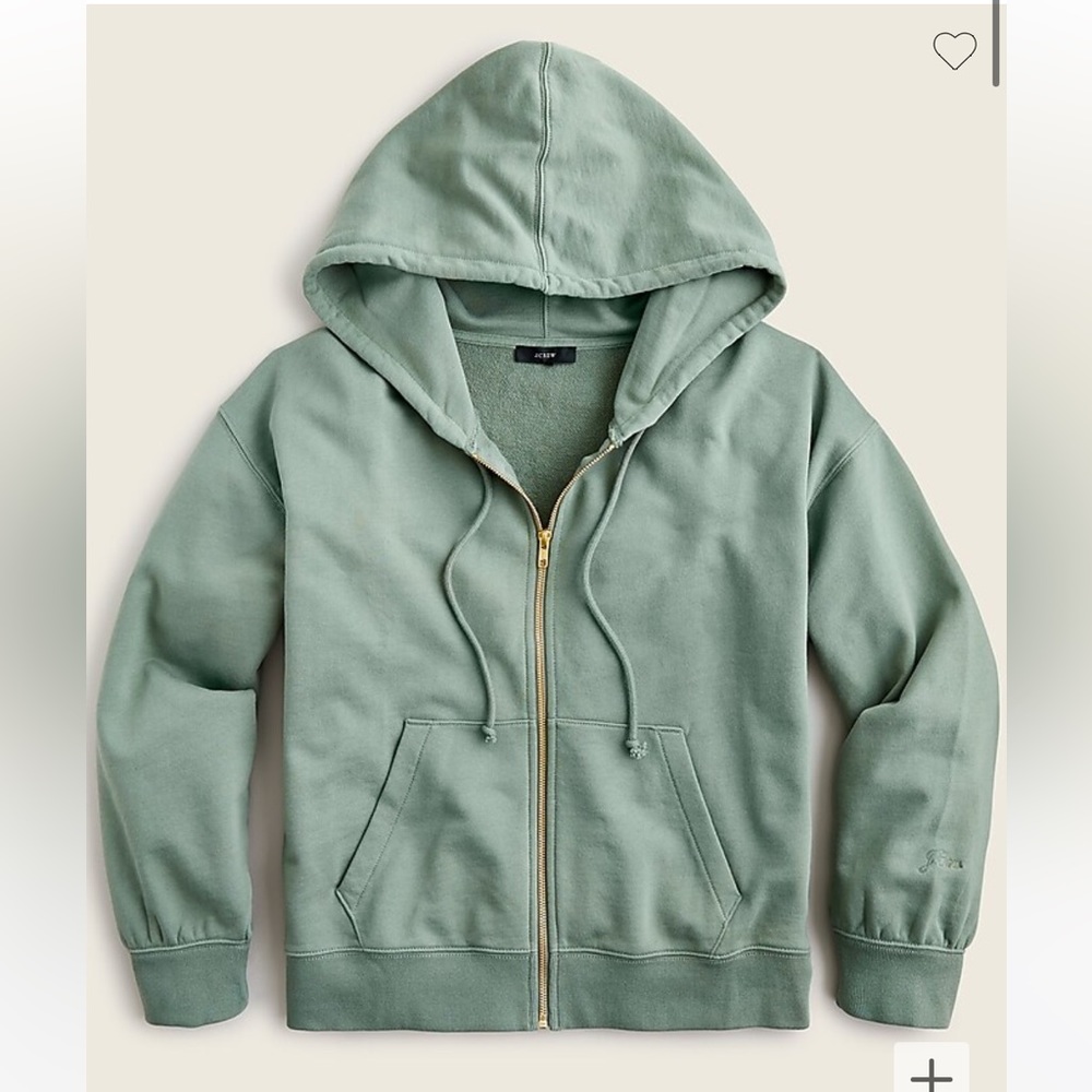 J.Crew University terry zip-up hoodie with Crew™ logo